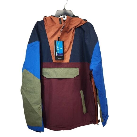 Gsou Snow Size Large Men's Orange & Blue Color-Block Insulated Snow Anoraks NWT - Picture 3 of 12